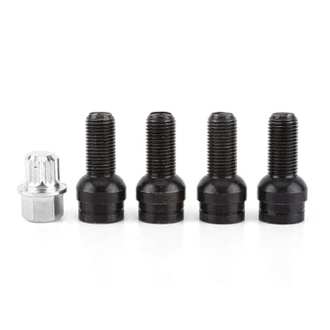 Écrou de Boulon de Roue, 4+1 M14*1,5 mm Écrou de Boulon en Acier Noir Verrou de Roue Écrou de Boulon de Roue Normes de l'Industrie de Premier Plan