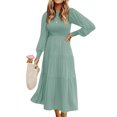 thumbnail image 1 of LUXUR Robes Maxi à Manches Longues pour Femmes Décontractées de Soirée Robe Ligne A Vert Clair TG, 1 of 3