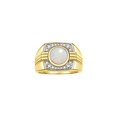 thumbnail image 1 of RYLOS Mens Rings 14K Yellow Gold Designer Round Gemstone &  Sparkling Diamond Ring Opal October Birthstone Rings For Men, Men's Rings, Gold Rings Sizes 8 - 13, 1 of 7