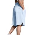 thumbnail image 3 of Diufon Men's Athletic Shorts Cotton Linen Drawstring Waisted Outdoor Sport Shorts Spring Summer Shorts with Pockets, 3 of 6