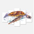 thumbnail image 2 of Aquarelle Tortue de Mer Brune - Toile d'Art Animal Contemporain, 2 of 3