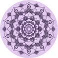 thumbnail image 1 of Ahgly Company Machine Washable Indoor Round Transitional Purple Flower Purple Area Rugs, 4' Round, 1 of 7