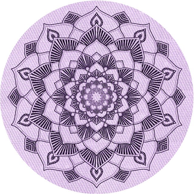 Ahgly Company Machine Washable Indoor Round Transitional Purple Flower Purple Area Rugs, 6' Round
