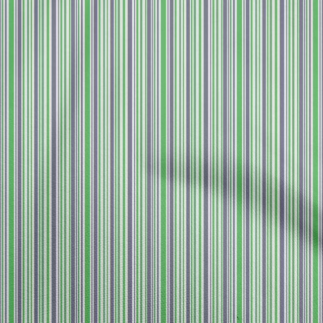 oneOone Cotton Silk Green Fabric Stripes Craft Projects Decor Fabric Printed By The Yard 42 Inch Wide