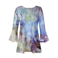 thumbnail image 5 of Blouses pour Femmes, T-shirt Imprimé Mode Manches 3/4 Blouse Col en V Hauts Décontractés, 5 of 5
