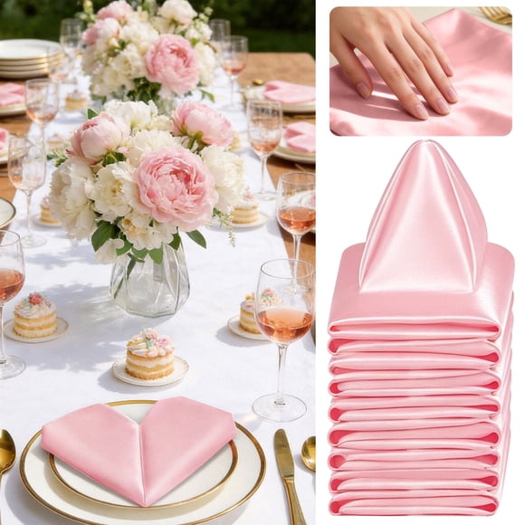 Outdor Serviettes Satinées Serviettes en Tissu pour Repas Formels et Tous les Jours Serviettes Douces et Absorbantes