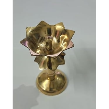 1 PCS Brass Oil LAMP Flower Design Diya Diwali Item