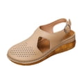 thumbnail image 1 of RXMEKW Sandales Compensées pour Femmes avec Bride de Cheville Ajustable, Tige Perforée, Semelle Intérieure Coussinée pour Tenue Décontractée en Noir/vert/beige/blanc, 1 of 5