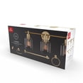thumbnail image 3 of Globe Electric Cannes 5-Piece Matte Brass All-In-One Bathroom Hardware Set with 3-Light Vanity Light Fixture and Clear Glass Shades, 3 of 9