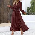 thumbnail image 3 of Gspmoly Robes d'Été, Robe Bohème Décontractée pour Femmes à Col en V à Manches Longues, Robe Longue, Robes de Travail pour Femmes en Liquidation, 3 of 6