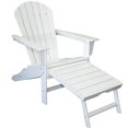 thumbnail image 1 of Hampton Chaise Adirondack de Patio Extérieur Blanche avec Ottoman Dissimulé, 1 of 8
