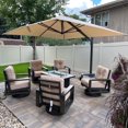 thumbnail image 3 of PURPLE LEAF Parasols Déportés d'Extérieur 12 Pi Carrés en Aluminium, Parasols Suspendus Décalés avec Rotation à 360°, Inclinaison Réglable, Grand Parasol de Jardin/piscine/patio, Beige, 3 of 14