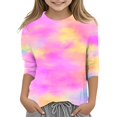 thumbnail image 1 of MIASHUI Toddler Girls Boys Raglan 3/4 Sleeve Shirts Baseball Tee Cotton Tees School Uniforms,Pink,3-4 Years, 1 of 4