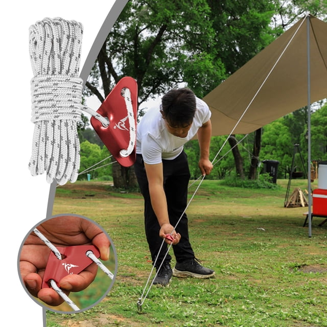 TopLLC Outdoor Windproof Rope Tent Rope Reflective Rope Canopy Rope Fixed Tied Rope Camp Adjustment Rope Thickened And Lengthened With Adjustment Buckle 5 Meters