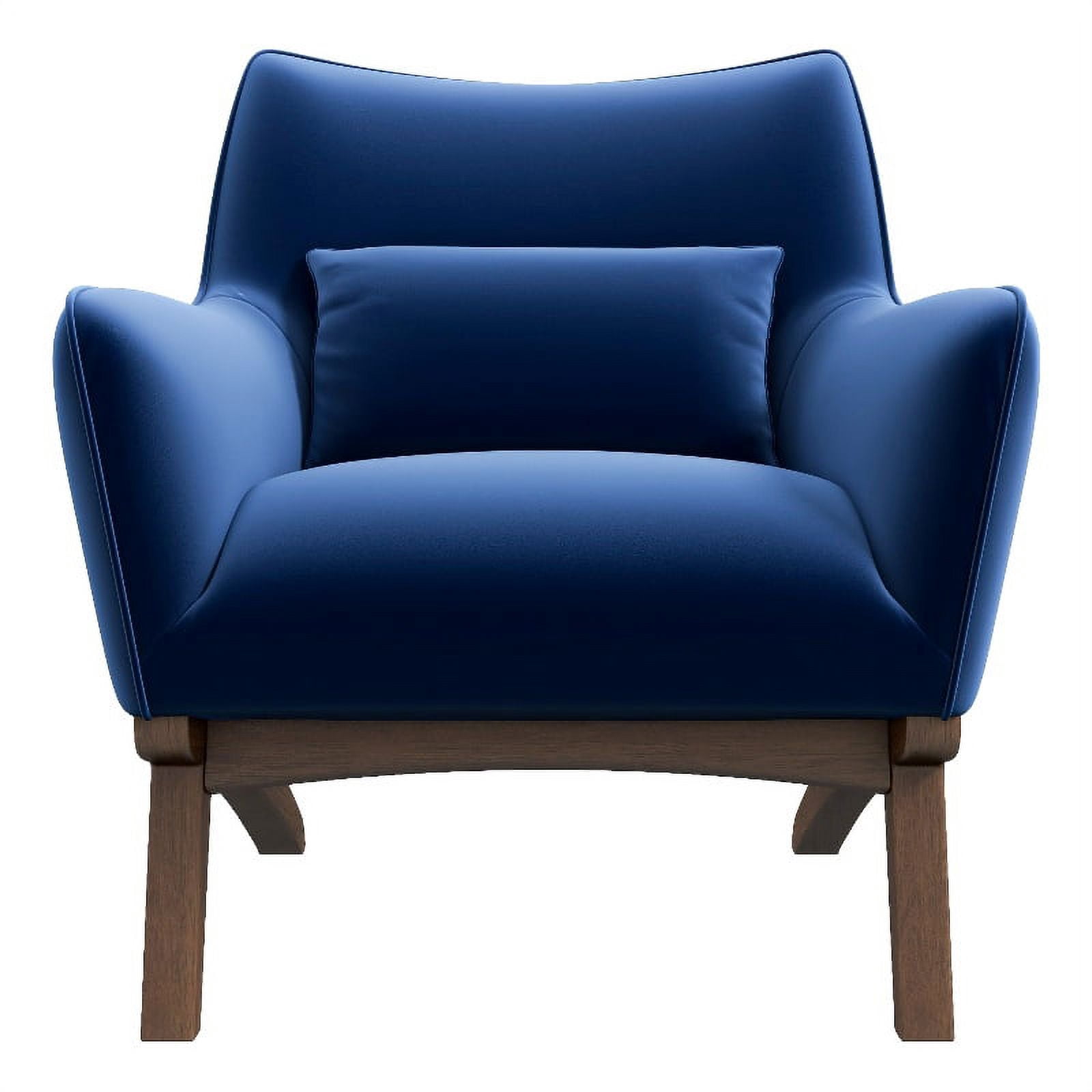 Gatsby Mid-Century Tight Back Velvet Upholstered Armchair in Blue