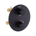 thumbnail image 2 of Round 3-function thermostatic valve, 2 handhelds  showers, or simultaneously, matte black finish, 2 of 8
