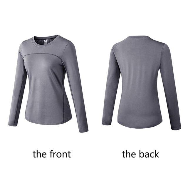 Sous-vêtements Thermiques d'Automne pour Femme, Col Rond, Confortables, Couche de Base pour Femme, Manches Longues, Ajustés, Plus Chauds, Hauts, Chandail, Mise en Forme, Course, Yoga, Entraînement, Violet, TG