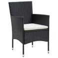 thumbnail image 3 of vidaXL 7 Piece Garden Dining Set with Cushions Black, 3 of 5