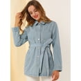 thumbnail image 2 of INSPIRE CHIC Vestes en Denim Amples pour Femmes à Boutons, Style Boyfriend, Taille Paper Bag, 2 of 6