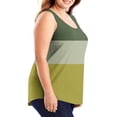 thumbnail image 3 of Swstbby Soldes d'Été! Hauts d'Été pour Femmes Grande Taille, Mode Décontractée Imprimée Ample Débardeur Col Rond Jaune TTTTG, 3 of 4