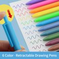 thumbnail image 2 of Yeacher 6 Color Ink Pens Set Retractable Drawing Pens 0.5mm Fine Fiber Tip Pen Lead, 2 of 8