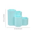 thumbnail image 3 of Multifunctional Organizer Desk Caddy with Compartments, Durable Plastic Office Accessory Tray for Pens Brushes, Portable Countertop Storage for Home Office Bathroom School Art Supplies, Blue, 3 of 7
