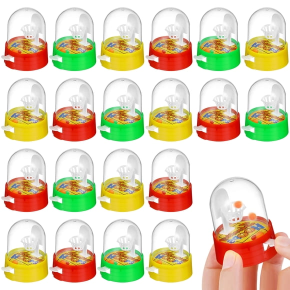 FRCOLOR Jeu de Basketball de Table Couleur Assortie Jouet de Basketball pour Enfants en Plastique Durable avec Avantages Éducatifs 20 Pcs,2.24"X1.69"X1.69 Pouces