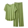 thumbnail image 2 of Weiqiqre Ensembles de Pyjama pour Femmes Pyjamas Rafraîchissants Ensembles Assortis d'Été Manches Courtes Ensemble de Détente Femmes, 2 of 3