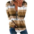 thumbnail image 2 of Chandails à Capuchon Mode pour Femmes 2023 Hauts Automne Manches Longues Ample Chandail à Enfiler Chemise Chic Décontracté Dames Rayé Col Rond Chandails 50 % de Rabais Liquidation Costumes d'Halloween/Noël, 2 of 5