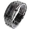 thumbnail image 3 of Men's Wrist Watch, Button Operation Business Watch Binary Time Mode Display  For Party For Boyfriend Men's Silver Black, 3 of 8