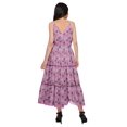 thumbnail image 4 of Moomaya Robe Longue Maxi pour Femmes en Coton Imprimé à Bretelles Spaghetti et Col en V, 4 of 6