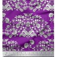 thumbnail image 1 of Soimoi Poly Georgette Fabric Leaves & Floral Block Print Sewing Fabric Yard 52 Inch Wide, 1 of 3
