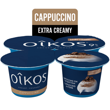 Oikos Extra Creamy Yogurt, Cappuccino, On the Bottom, 9% M.F, 4x95g