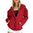 thumbnail image 2 of MeetoTime Sweat à Capuche Zippé Doublé Polaire pour Femmes Veste Décontractée à Manches Longues avec Poches, 2 of 6