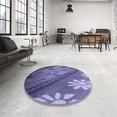 thumbnail image 4 of Ahgly Company Tapis de Zone Rond Transitionnel Violet pour Intérieur Lavable à la Machine, 8 Pieds Rond, 4 of 7