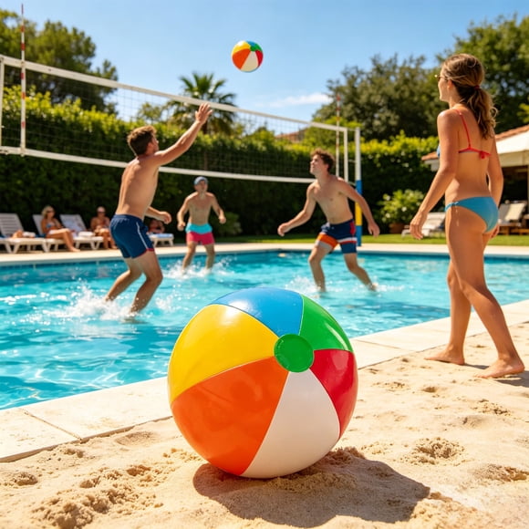Kadlawus High Bounce Playground Ball for Outdoor, Rainbow Bouncy Ball, 15 Inch Kickball for Beach and Pool, Durable Playground Ball for Backyard and Summer Games