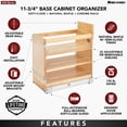 thumbnail image 4 of Rev-A-Shelf 11" Door/ Drawer Base Cabinet Organizer Soft-close, 448-BDDSC-11C, 4 of 10