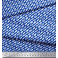 thumbnail image 3 of Soimoi Blue Modal Satin Fabric Diagonal Arrow Print Fabric by the Yard 42 Inch Wide, 3 of 3