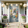 thumbnail image 4 of CaiYueKe Easter Door Curtain Spring Holiday Decorations Bunny Rabbit Egg Pattern Party Backdrop Wall Hanging Decorative Banner for Home Festival Celebration Indoor Outdoor, 4 of 7