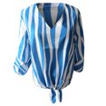 thumbnail image 4 of Chemise Décontractée à Rayures en Chiffon Col en V Sexy Imprimée pour Femmes, 4 of 5
