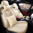 thumbnail image 2 of Maidao Car Seat Covers Full Set for Lexus for RX/Harrier 1999-Present 5 Seats Waterproof Premium Leather Front and Back Seat Protectors with Headrest Beige, 2 of 7