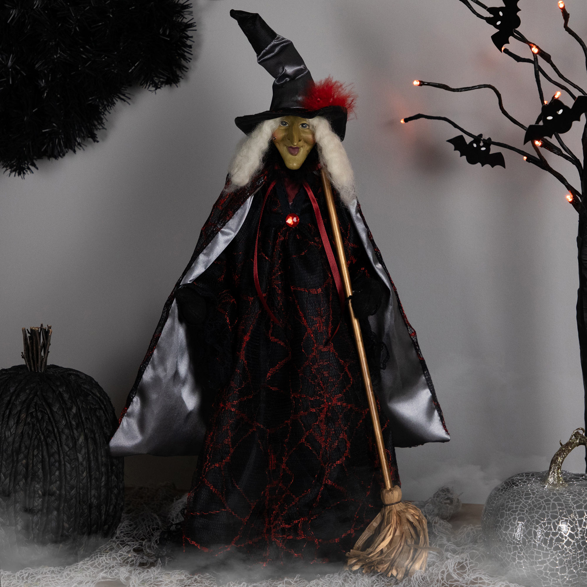 Northlight Spooky Witch with Broom Halloween Figure - 18"