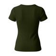 thumbnail image 5 of cfhntfmh Henley Shirts for Women Summer Short Sleeve Tops V Neck Basic Tees Fitted Ribbed Button up Beach Vacation Shirts, 5 of 5
