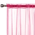 thumbnail image 3 of MAWCLOS Window Curtain 2 Panels Curtains Clear Long Sheer Voile Rod Pocket Solid White Treatments Basic Many Sizes Pink 2PC-W: 20" x H: 98", 3 of 5