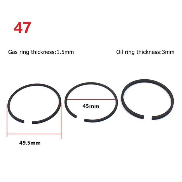 3 Pcs Anneau de Piston de Compresseur d'Air Pièces Pneumatiques pour Cylindre de 47mm