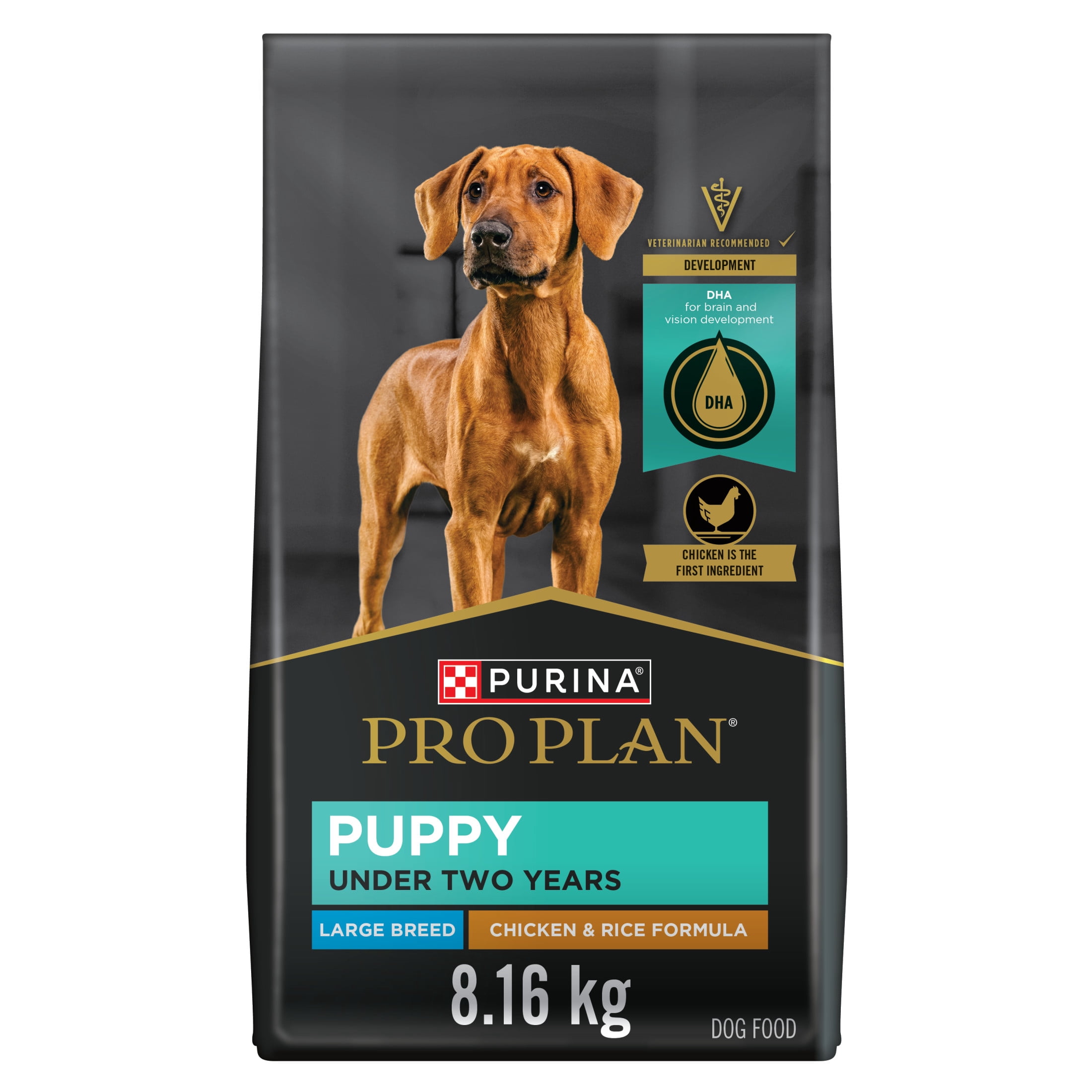 Purina Pro Plan Développement Grande Race Formule Poulet & Riz, Nourriture Sèche pour Chiots 15.4kg