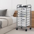thumbnail image 3 of Simple Houseware Utility Cart with 8 Drawers Rolling Storage Art Craft Organizer, Chrome, 3 of 7