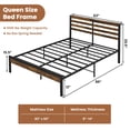 thumbnail image 3 of Costway Lit Plateforme Industriel en Métal Format Grand avec Station de Recharge Base de Matelas, 3 of 10