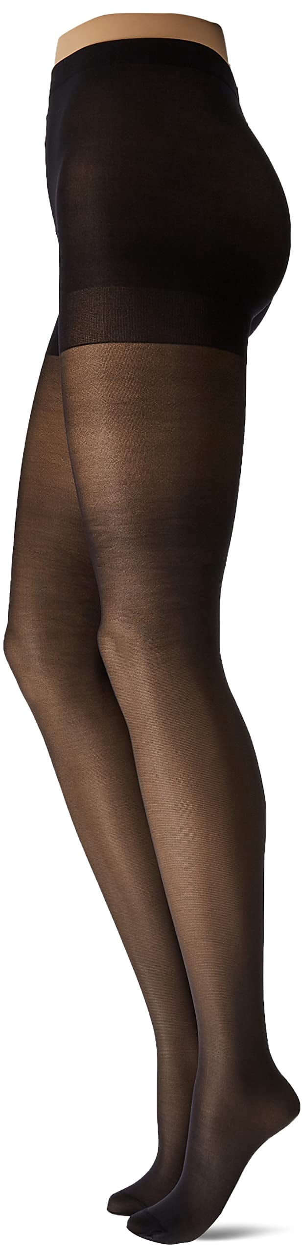 Hanes 810 Collants pour Femmes Alive à Maintien Complet, Taille à Bout Renforcé - E, Noir Jais