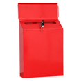 thumbnail image 1 of Iron Vertical Mailbox Hanging Wall Mounted Suggestion Drop Box Secured Paperwork Newspapers Magazines Holder Postbox Case Porch Room , Red, 1 of 7